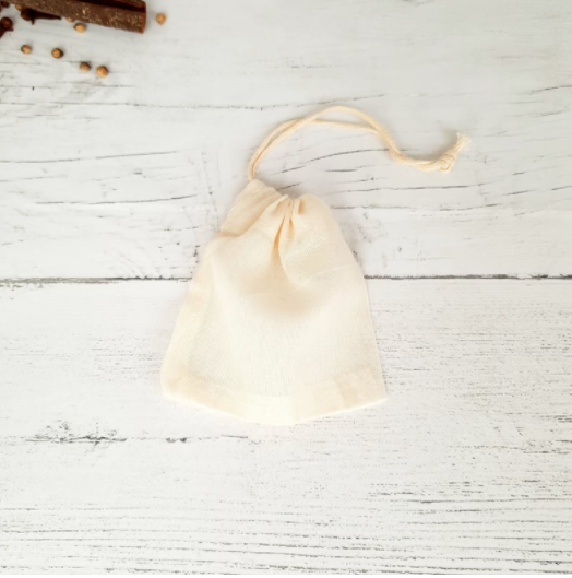 Organic cotton reusable tea bag x5